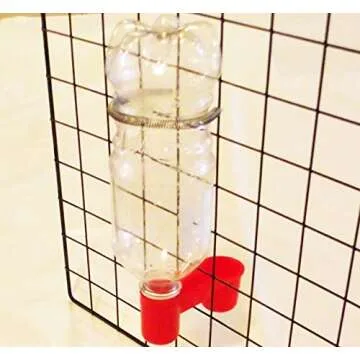 4 Pack of Red Soda Pop Water Bottle Bird Drinker Cup & Spring Quail Dove Chicken Pigeon