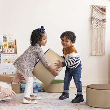 ECR4Kids SoftZone Colorful Stump Stool Set - 3-Piece Flexible Seating for Toddlers