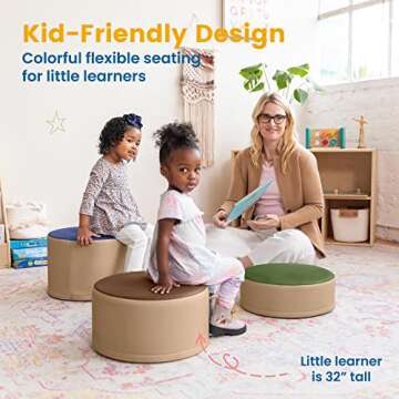 ECR4Kids 3-Piece SoftZone Stump Stool Set for Kids
