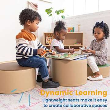 ECR4Kids 3-Piece SoftZone Stump Stool Set for Kids