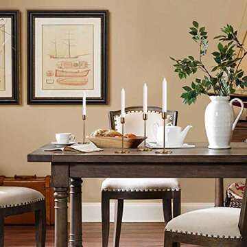 Sung Nox Brass Candle Holder, G-Shaped Candlestick, Creative Centerpiece Set of 2 for Home Decor, Table Top, Parties, Wedding Valentines Day,Thanksgiving Gifts (Polished Brass)