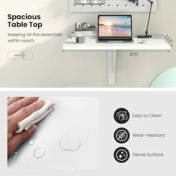 Tangkula 31.5" Space-Saving Wall Mounted Folding Desk