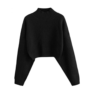 ZAFUL Women's Cropped Turtleneck Sweater Soft Stylish