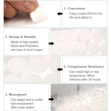 Hompie 400pcs Self Adhesive Hook Loop Dots for Crafts