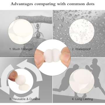 Hompie 400pcs Self Adhesive Hook Loop Dots for Crafts