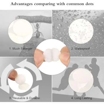 Hompie 400pcs Self Adhesive Hook Loop Dots for Crafts