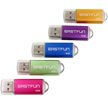 EASTFUN 5Pcs USB Flash Drive - 8GB Mixed Colors