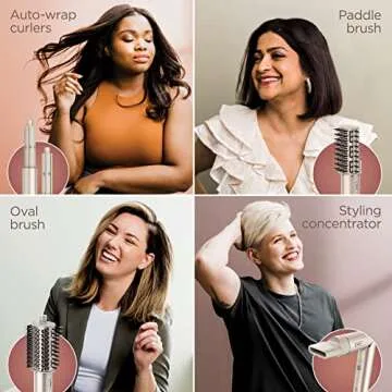 Shark HD430REF (Refurbished) FlexStyle Air Styling & Drying System, Powerful Hair Dryer Brush & Multi-Styler with Auto-Wrap Curlers, Paddle Brush, Oval Brush, Concentrator Attachment, Stone (Renewed)