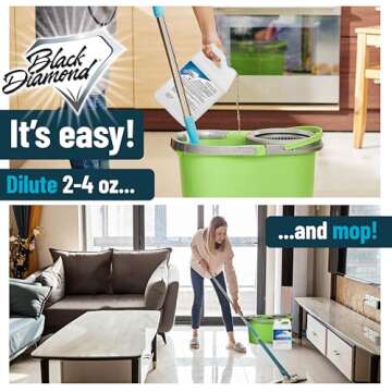 MARBLE & TILE FLOOR CLEANER. Great for Ceramic, Porcelain, Granite, Natural Stone, Vinyl and Brick. No-rinse Concentrate. (1-Quart)