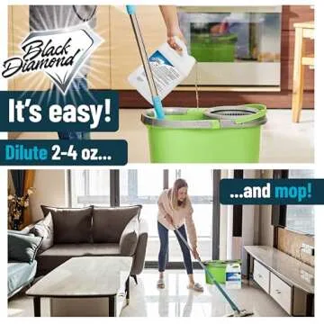 MARBLE & TILE FLOOR CLEANER. Great for Ceramic, Porcelain, Granite, Natural Stone, Vinyl and Brick. No-rinse Concentrate. (1-Quart)