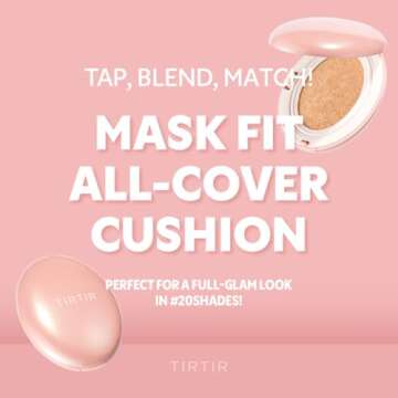 TIRTIR Mask Fit All Cover Pink Cushion Foundation | High coverage, Velvety Matte Finish, Lightweight...