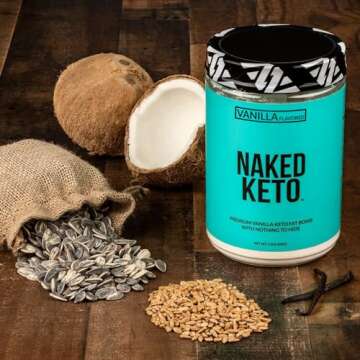 Naked Vanilla Keto - Premium Vanilla Keto Fat Bomb Powder - Nothing Artificial - Gluten-Free Keto Bomb Vanilla Mct Oil Powder with No Gmos - 1.3 Lb