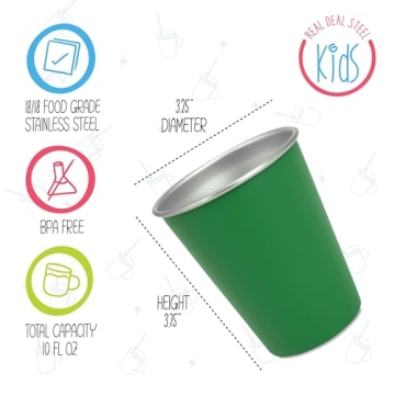 Stainless Steel Kids Cups Set - Safe and Fun for Toddlers