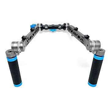 KONDOR BLUE Arri Rosette Arms Bundle (Arms, Grips & Clamp) Quick Push-Button Adjustments - Aerospace...