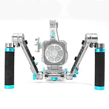 KONDOR BLUE Arri Rosette Arms Bundle (Arms, Grips & Clamp) Quick Push-Button Adjustments - Aerospace Grade Aluminum - Rubber Hand Grips
