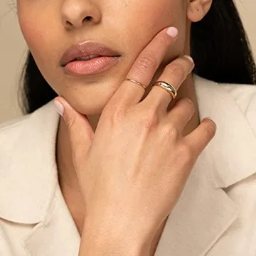 NOKMIT Dainty 14K Gold Filled Ring for Women and Girls