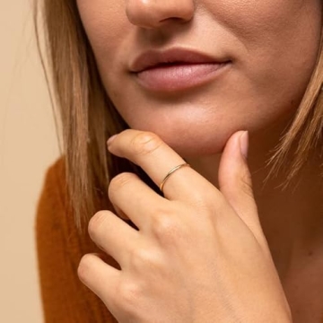 NOKMIT Dainty 14K Gold Filled Ring for Women and Girls