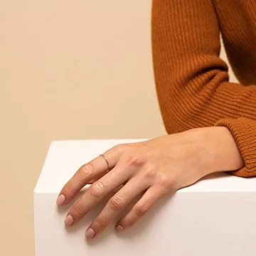 NOKMIT Dainty 14K Gold Filled Ring for Women and Girls