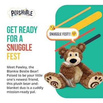 PLUSHIBLE BRIDGING MILES WITH SMILES Pawley Blankie Bestie Stuffed Animal Blanket - 2-in-1 Blanket, ...