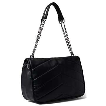 Steve Madden Brielle Large Shoulder Bag Black/Gunmetal Hardware One Size