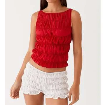 NUFIWI Women Y2k Ruched Mini Shorts for Summer Fun