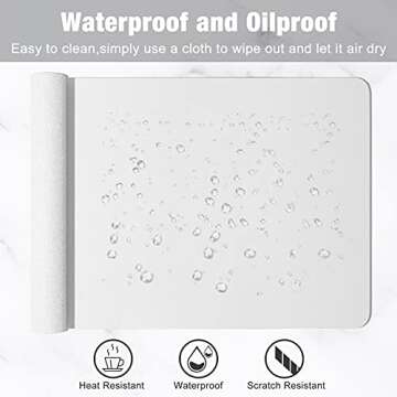 Hsurbtra Desk Pad - Large Waterproof PU Leather Mat