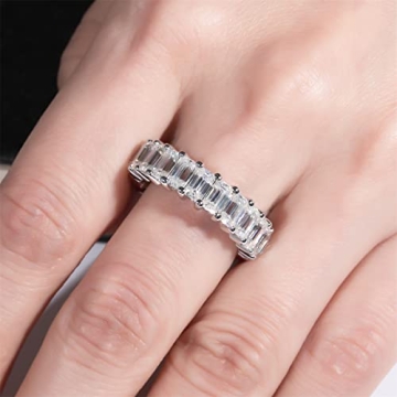 AnuClub Moissanite Wedding Ring in 925 Silver for Women