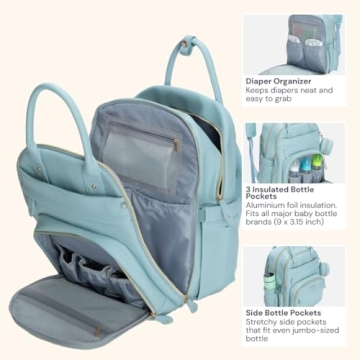 BabbleRoo Leather Diaper Bag Stylish & Functional