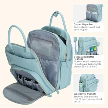 BabbleRoo Leather Diaper Bag Stylish & Functional