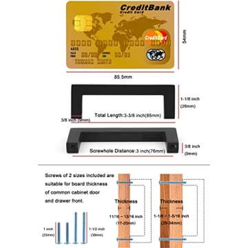 KOOFIZO Solid Square Bar Cabinet Handle - Brushed Nickel Furniture Pull, 3 Inch/76mm Screwhole Dista...