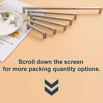 KOOFIZO Solid Square Bar Cabinet Handle - Brushed Nickel Furniture Pull, 3 Inch/76mm Screwhole Distance, 10-Pack for Kitchen Cupboard Door, Bedroom Dresser Drawer, Bathroom Wardrobe Hardware