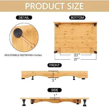 YUHFERA Stove Cover Board for Gas Stovetop - Raised Cutting Board with Legs and Juice Grooves, Adjustable Noodle Board Stove Cover for RV Stove Top (29.52"x21.65")
