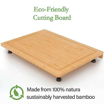 YUHFERA Stove Cover Board for Gas Stovetop - Raised Cutting Board with Legs and Juice Grooves, Adjustable Noodle Board Stove Cover for RV Stove Top (29.52"x21.65")