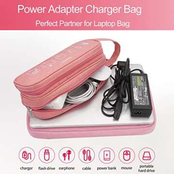 HESTECH Electronics Organizer Travel Charger Case Cord Cable Organizer Bag Portable Waterproof Doubl...