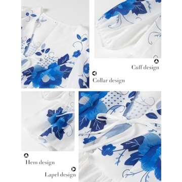 Yimoon Women's Y2K Bow Tie Front Babydoll Blouse Puff Short Sleeve Peplum Ruffle Hem Summer Going Out Tops (Blue-S)