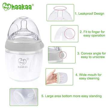 haakaa Manual Breast Pump Breast Milk Collector Gen 3 Multi-Functional Feeding Set 5.4oz/160ml