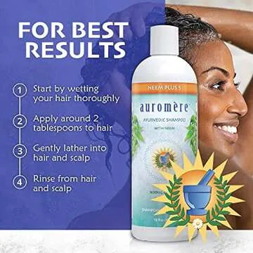 Auromere Ayurvedic Shampoo, Neem + 5 - Vegan, Cruelty Free, Non-GMO, Natural, Gluten Free, Sulfate Free, Paraben Free for Normal to Oily Hair (16 fl oz), 1 Pack