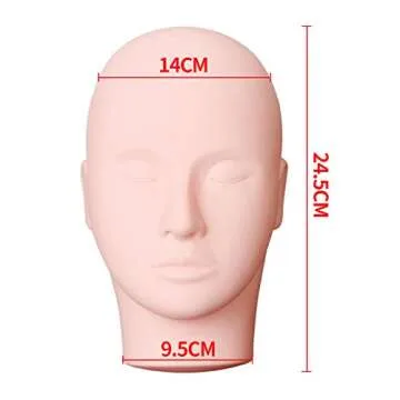 Yephets Pro Training Mannequin Flat Head Practice Make Up Eye Lashes Eyelash Extensions,Practice Training Head Manikin Cosmetology Mannequin Doll Face Head