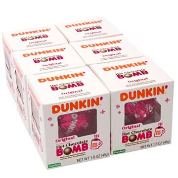 Dunkin' Original Hot Chocolate Bomb, Melting Milk Chocolate Ball Filled with Mini Marshmallows, 1.6 ...