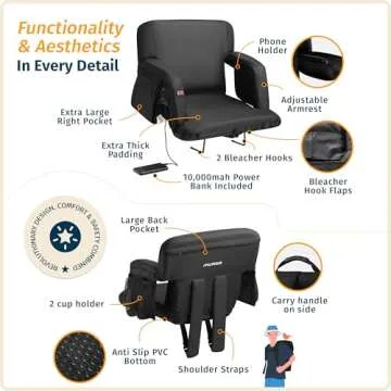 Alpcour Heated Massage Stadium Seat with Back Support