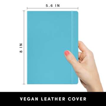 PAPERAGE Blank Journal Notebook, (Sky Blue), 160 Pages, Medium 5.6 inches x 8 inches - 100 GSM Thick Paper, Hardcover