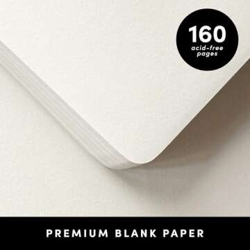 PAPERAGE Blank Journal Notebook, (Sky Blue), 160 Pages, Medium 5.6 inches x 8 inches - 100 GSM Thick Paper, Hardcover