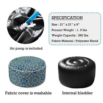 Kozyard Inflatable Ottoman - Portable Seating for All