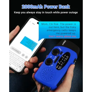 Esky Emergency Hand Crank Radio with 2000mAh Power Bank