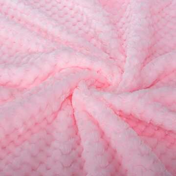 Fuzzy Blanket or Fluffy Blanket for Baby, Soft Warm Cozy Coral Fleece Toddler, Infant or Newborn Receiving Blanket for Crib, Stroller, Travel, Decorative (28Wx40L, XS-Baby Pink)
