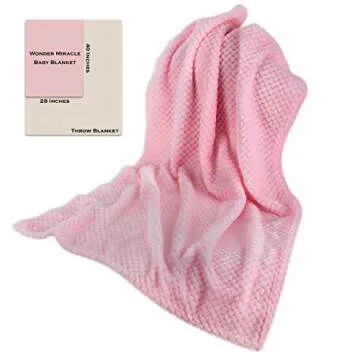 Fuzzy Blanket or Fluffy Blanket for Baby, Soft Warm Cozy Coral Fleece Toddler, Infant or Newborn Receiving Blanket for Crib, Stroller, Travel, Decorative (28Wx40L, XS-Baby Pink)