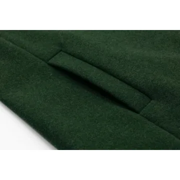 CHARTOU Women's Casual Thicken Wool Blend Stand Collar Single Breasted Pea Coat (Medium, Green)