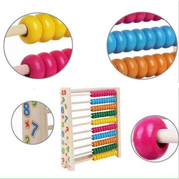 Wooden Abacus Beads Wooden Toys Cognitive Learning Shelf Math Educational Toys,Math Toys for preschoolers