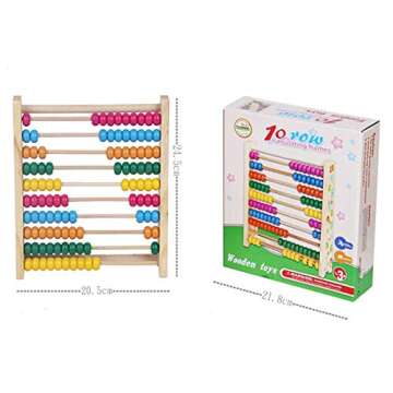 Wooden Abacus Beads Wooden Toys Cognitive Learning Shelf Math Educational Toys,Math Toys for preschoolers