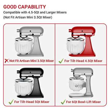 Ice Cream Attachment for KitchenAid Stand Mixer, Compatible with KitchenAid 4.5 Qt and Larger Stand Mixers, 2-Quart Frozen Yogurt - Ice Cream & Sorbet Gelato Maker by GVODE